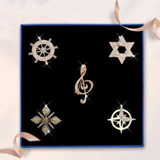 Crystal brooch men's suit corsage pin coat jacket accessories brooch business suit corsage birthday gift