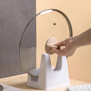 Home story japanese imported pot lid rack pot lid placer kitchen drain rack sitting countertop storage artifact spatula storage rack off-white (1 piece)