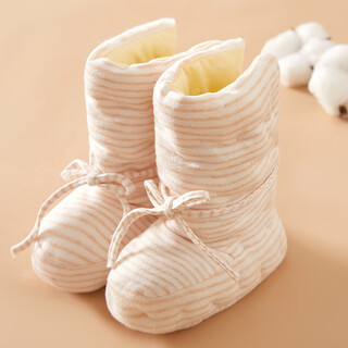 Mianguduo newborn handmade pure cotton shoes baby thickened warm foot protectors baby soft bottom 0-12 months cotton shoes