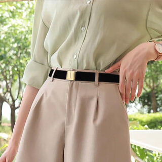 New fiona women's belt 2025 lazy invisible elastic belt versatile women's pants waist tightening magic belt black gold buckle