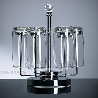 Ouxin imported glass set household glass water cup tea cup heat-resistant milk cup juice cup 6 pieces 370ml 6 pieces + diamond cup holder