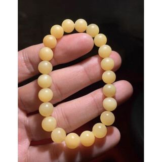 Knock knock love hainan shell bracelet 108 necklace buddhist bracelet natural chicken fat yellow xinjiang gold silk white jade bead chain for men and women 8mm dark yellow single circle 22 flawless