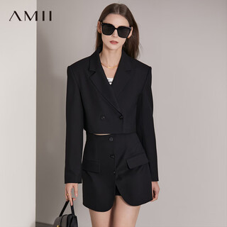 Amii women's new summer suit suit for women, eco-friendly, street slimming complete set, matching for small men, black - suit 12270020 xl 170/92a