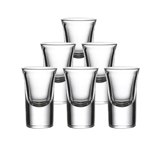 Heisou white wine glass set, liquor cup, small foreign wine cup, lead-free glass wine set, large bullet cup (25ml*6)