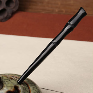 Meng junchen black buffalo horn hairpin hair accessories, exquisite ram's horn retro classical hairpin hairpin, bamboo section (black buffalo horn 15 cm)