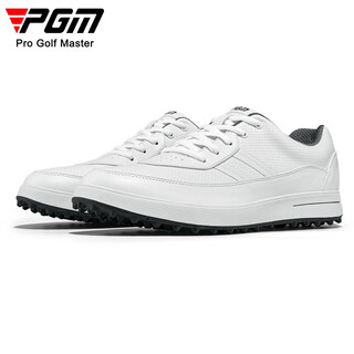 Pgm golf shoes for men, waterproof sports shoes, non-slip spikes, casual and versatile golf men's shoes xz299-white 43