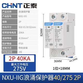 Chint (chnt) surge protector nxu-g power supply lightning arrester surge lightning protection switch household arrester secondary nxu-g-40ka/275v 2p