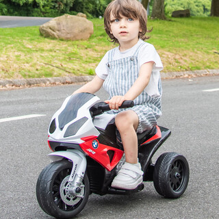 Berica children's electric car, three-wheeled motorcycle, bmw authorized toy car for boys and girls, can sit on a person, baby gift