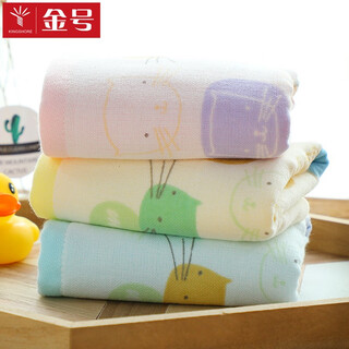 Gold number children's gauze towel pure cotton thickened soft absorbent children's towel class a cartoon household baby face wash towel 1068 red 1 piece