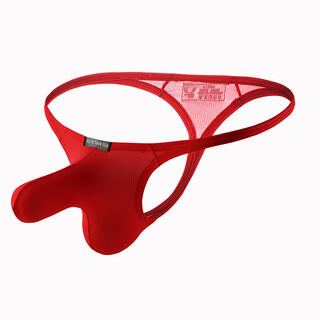 Please confidential shipping new men's underwear mesh breathable low waist ice silk nose thong fashion room s red
