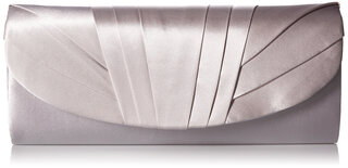 Jessica mcclintock angel satin tuxedo flap evening clutch, silver silver one size fits all