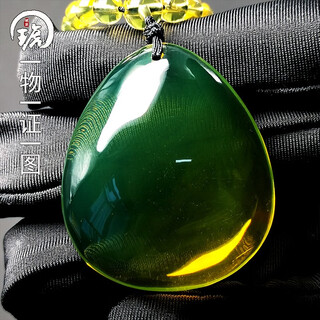 Amber style, one thing, one picture, one certificate, natural blue amber pendant, amber pendant necklace, sweater chain, water purification grade, flawless, pendant, 12.79 g, 41*35*16 mm
