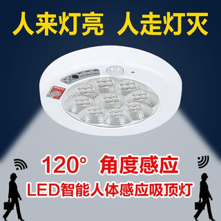欧斯照明LED人体感应灯智能红外声控灯楼道过道走廊车库物业应急感应灯 7W声光控（22cm）