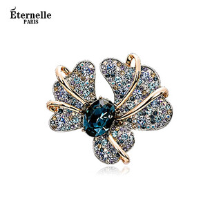 Eternelle french eternal european and american retro iris brooch women's high-end jewelry austrian crystal corsage elegant blue