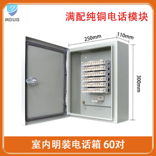 Telephone junction box indoor and outdoor rainproof stainless steel weak current box cable transfer terminal wartime junction box 60 pairs of telephone distribution box indoor junction box