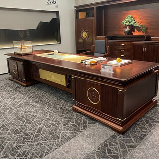 Jiushui new chinese style all solid wood executive desk simple boss desk president desk writing desk ebony wood office business customization ebony wood material