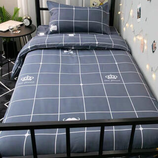 大学生单人上下铺三件套寝室1.2米宿舍床单被罩1.5米被套床上用品 LP-胡子 1.5米四件套