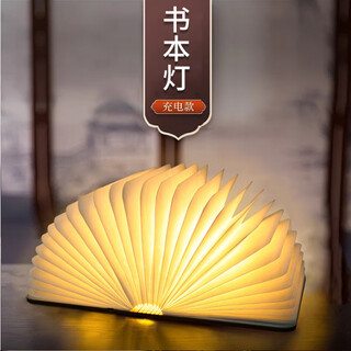 Moredede wood art book lamp folding bluetooth music book lamp touch colorful lamp cultural creative night light wood art creative gift lamp white maple book cover large book-bluetooth