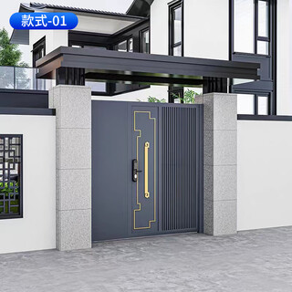智耀铝合金门楼新中式别墅大门农村自建房铝艺庭院入户门院子定制门头 款式一样式图