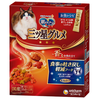 Du lailin japan's original imported silver spoon samsung gourmet cream cat biscuit crispy silver spoon cat food hair ball snack fish recipe to reduce vomiting and hair loss whole fish flavor 19 1 box