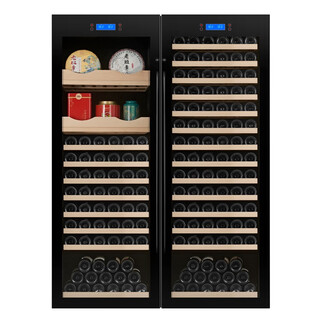 Qike double-door constant temperature and humidity cabinet red wine cigar tea combination cabinet household compressor air refrigeration fresh-keeping large capacity commercial 1.63 meter combination cabinet a red wine tea + red wine full set