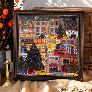 Impression space christmas winter lights puzzle photo frame galison picture frame frame wall mounting 500 1000 pieces 70*50 puzzle frame retro coffee full frame + no puzzles 50.8*50.8 (full flooring excluding cardboard)