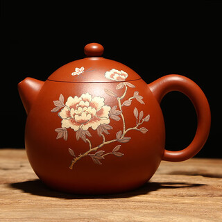 Qianshoutang yixing purple sand hand-painted raw ore dragon egg pot 240ml handmade by national assistant arts and crafts teacher fan linqiang