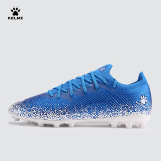 Kelme mg football shoes men's breathable short spike sneakers student competition round spike sneakers adult color blue and white 44