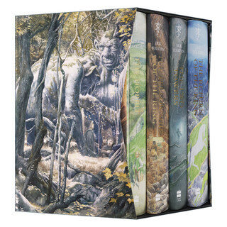 Original english version the hobbit lord of the rings boxed 4-volume boxed fantasy novel tolkien hardcover color illustrated edition