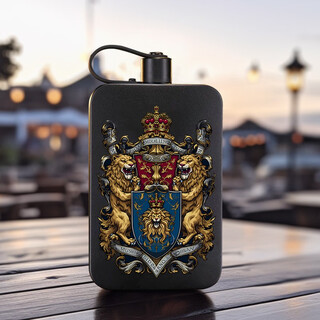 Snake 304 stainless steel flask filled with liquor bottle to carry with you, high-end thickened 1jin jin equal to 0.5kg, car-mounted, outdoor portable, knight lion (2 cups and 1 drain included) 500ml