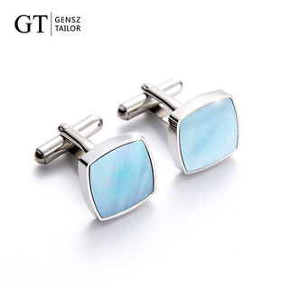 Shencheng 2023 new style french cufflinks natural shell blue butterfly shell light luxury men's gift box shirt sleeve nails romantic blue butterfly shell