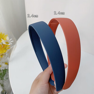 Morning star korea's sweet and simple face wash hairband for girls, versatile for going out, internet celebrity hair cave pressed hair, anti-slip hairpin, hair travel, extra wide navy + orange - 2 piece set