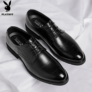 Playboy leather shoes men's 2025 autumn business casual shoes men's british formal shoes black 42
