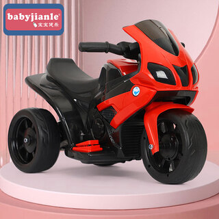 Babyjianle children's electric tricycle motorcycle 1-3-6 years old male and female baby battery stroller can sit on toy car remote control china red + remote control