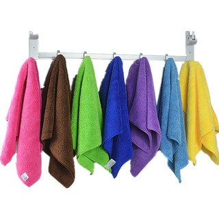 Yiran thickened microfiber towel absorbs water and does not shed lint easily, housekeeping cleaning cloth, wiping table and glass, hotel cleaning cloth, 5 random colors, thickened 30*50cm