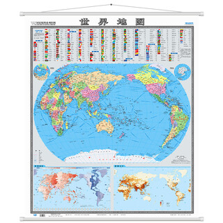 Vertical version of the world map wall chart 0.86*1.05 meters, national map series, no seams, tube-mounted, no creases, panoramic world map