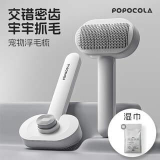Popocola dog needle comb, teddy bichon special comb, pet cat and dog hair comb, fluffy and remover artifact, air cushion comb, cleansing style + pet wipes
