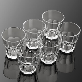 Dinner glass 6-piece beer glass, wine glass, liquor glass, household whiskey glass, water glass set, octagonal cup, 120ml 6-piece octagonal cup