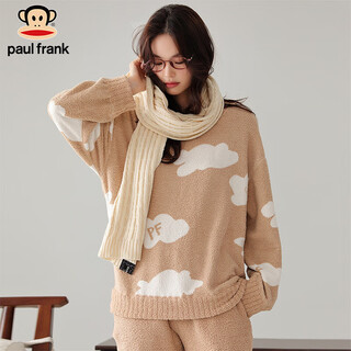 Paul frank big mouth monkey winter half velvet pajamas women's autumn and winter home clothes men's coral velvet couples can wear outside home suits