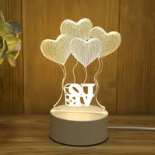 I think i dream creative 3d night light student gift gift bedroom table lamp usb cartoon love balloon usb style monochrome warm light