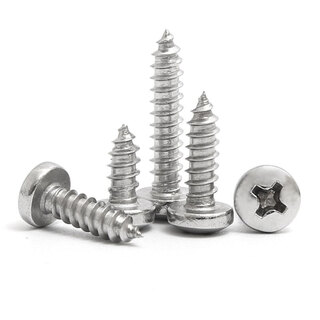 Jinggong 304 stainless steel pan head self-tapping screws, round head self-tapping screws, semi-round head wood screws, 30% off, 100 pieces, m2.9 x22mm