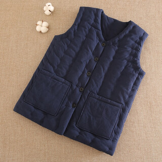 Mukis pure cotton vest for men, grandpa and dad, elders thickened warm vest, middle-aged and elderly cotton vest vest for inner wear in winter, navy blue xxl (recommended 163-175cm/125-140jin jin is equal to 0.5kg)