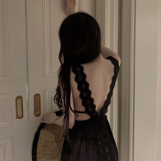 Plus size fat girl temptation hot pajamas sexy midnight charm suit one size 85145jin jin is equal to 0.5 kg black nightgown + thong