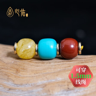 Xinyou beeswax nanhong turquoise old style bucket beads top beads waist beads traffic light with beads star moon bodhi text bracelet accessories traffic light 10mm (beeswax + nanhong + meiling mineral)
