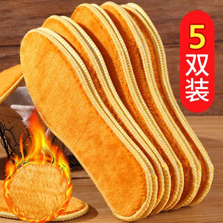 Xinnan 5 pairs of warm insoles for men and women in winter snow plus velvet soft sole comfortable cotton insoles plush cushions 5 pairs of 41 (suitable for feet of size 40)