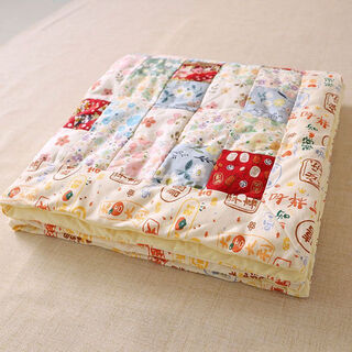 Acacia pure cotton finished product baijia quilt handmade patchwork kindergarten quilt newborn baby baby children's four seasons baifu quilt good luck and good fortune (can be removed, spring and summer thick 2-3cm 100-100cm