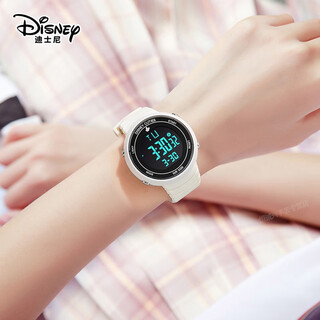 Disney (disney) sports electronic watch for female students, middle and high school students, 2025 new waterproof children and girls christmas birthday gift, ivory white, recommended by the store manager
