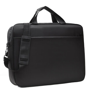 木丁丁 电脑包15.6英寸手提公文包商务超薄休闲便携15.6英寸电脑包适用于联想戴尔华硕 黑色