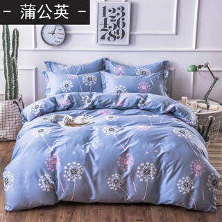 Thick bed sheet single piece pure cotton twill 1.5m 1.8m2.0 double bed single dormitory sheet 100% cotton light purple dandelion 1.8m bed 2.5x2.3m