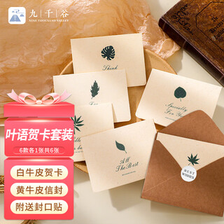 Jiuqiangu greeting card birthday gift graduation blessing card teacher's day high-end envelope retro kraft paper postcard 3216